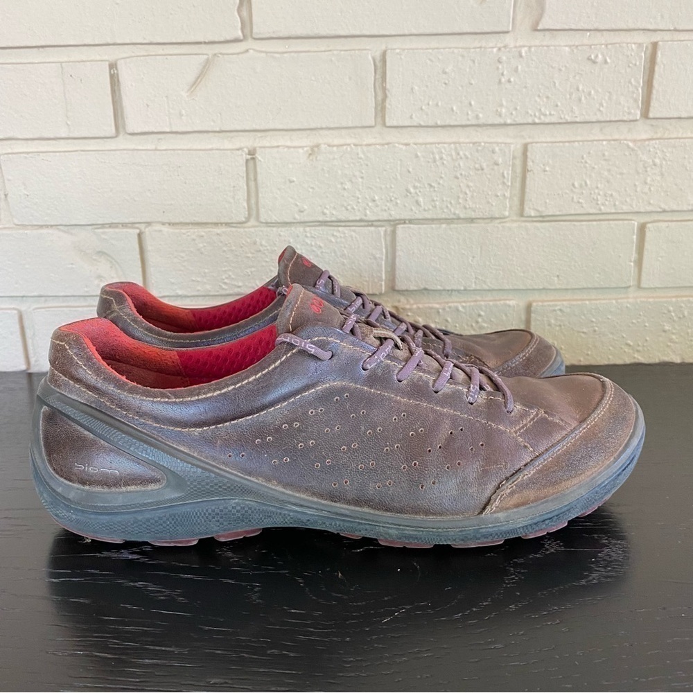 Ecco Shoes Biom Grip Sneakers Brown Leather Hiking Walking Golf Size 45 US 11